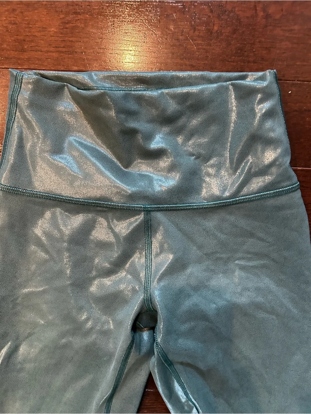 lululemon athletica metallic wunder under 25” Teal High-Rise Leggings